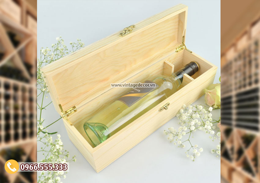 Mẫu hộp đựng rượu bằng gỗ đẹp HDR90