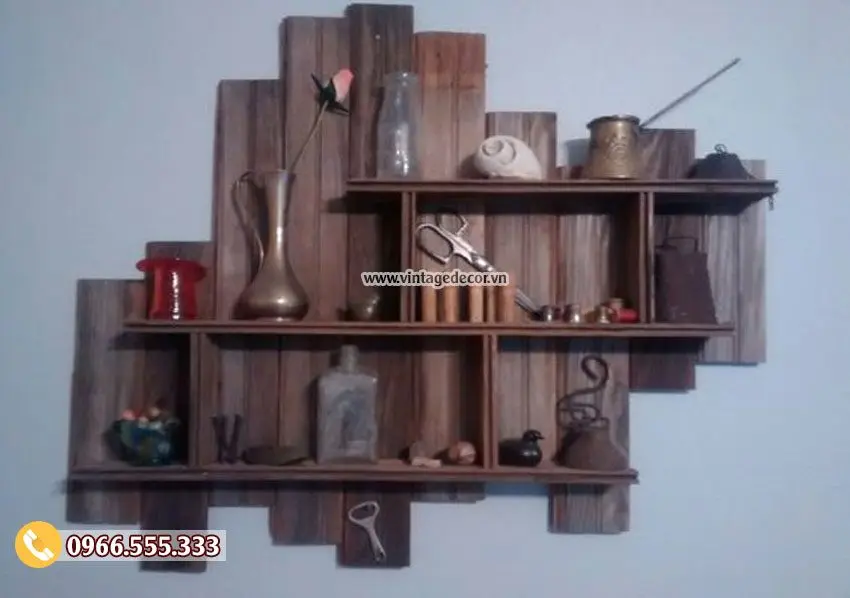 Mẫu kệ trang trí treo tường đẹp KV02