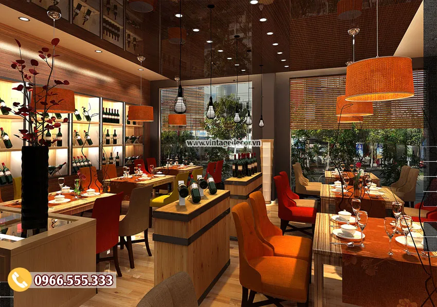 Mẫu thiết kế nhà hàng rượu vang sang trọng BR14 Mẫu thiết kế nhà hàng rượu vang sang trọng BR14