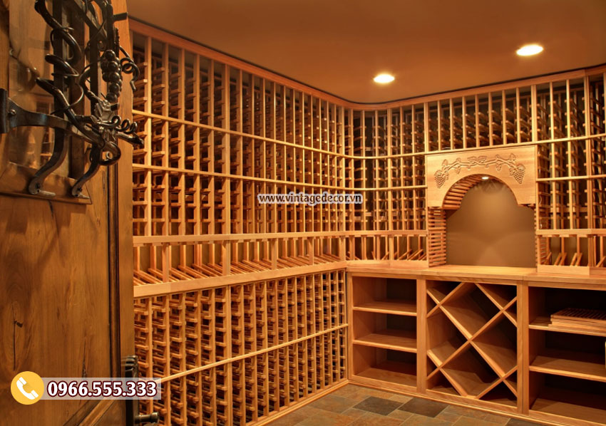 Mẫu thiết kế hầm rượu vang trong nhà HR35