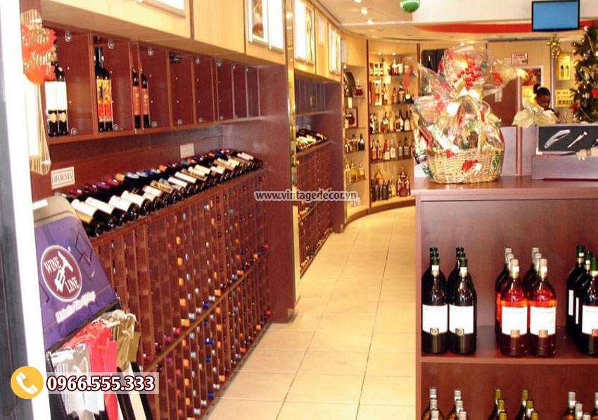 Mẫu thiết kế cửa hàng trưng bày rượu vang đẹp CHR05