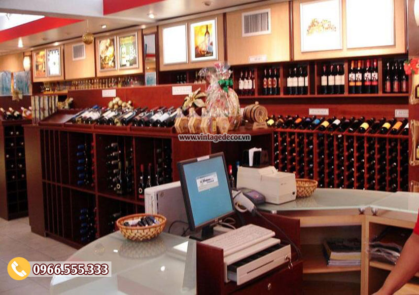 Mẫu thiết kế cửa hàng trưng bày rượu vang đẹp CHR05