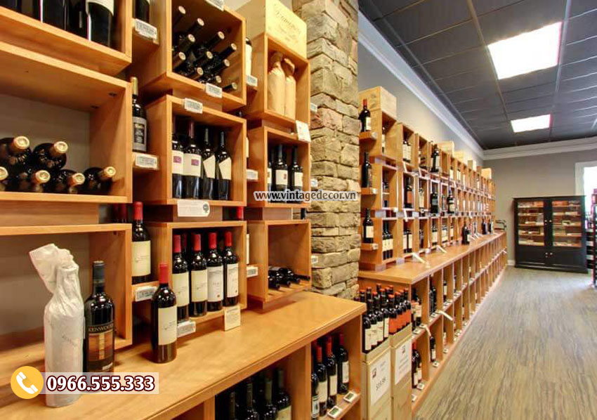 Mẫu thiết kế cửa hàng rượu vang đẹp CHR13