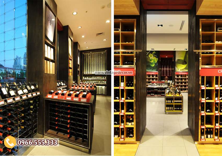 Mẫu thiết kế showroom rượu vang sang trọng CHR15