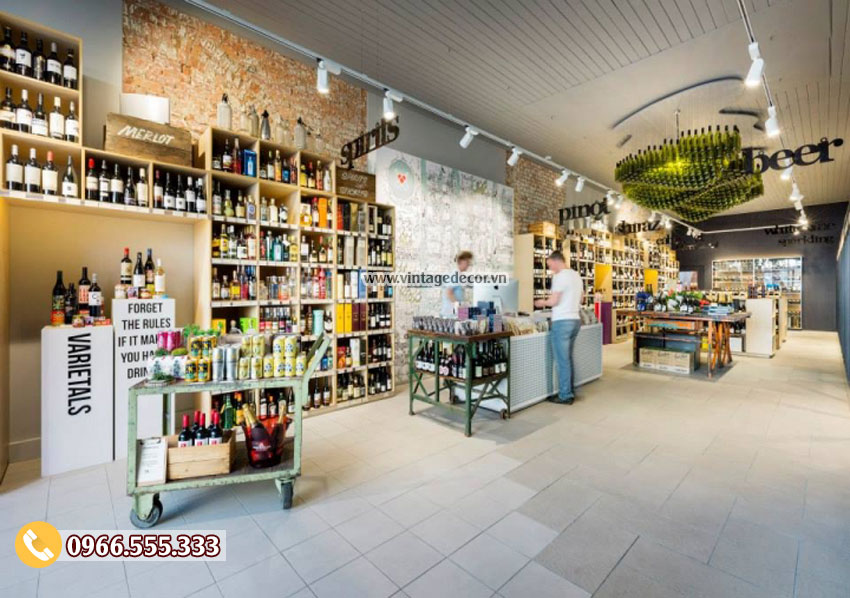Mẫu thiết kế cửa hàng rượu vang hiện đại đẹp CHR16