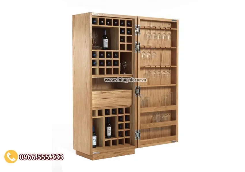 Mẫu tủ rượu vang gỗ thông mới TBR13