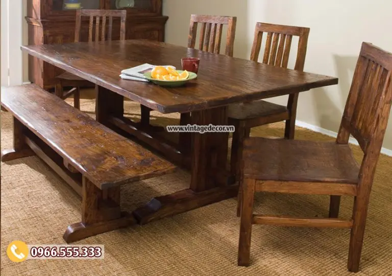 Mẫu bộ bàn ghế gia đình gỗ thông BG71