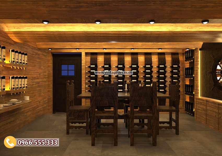 Mẫu thiết kế Phòng Vip hầm rượu nhà hàng đẹp BR55