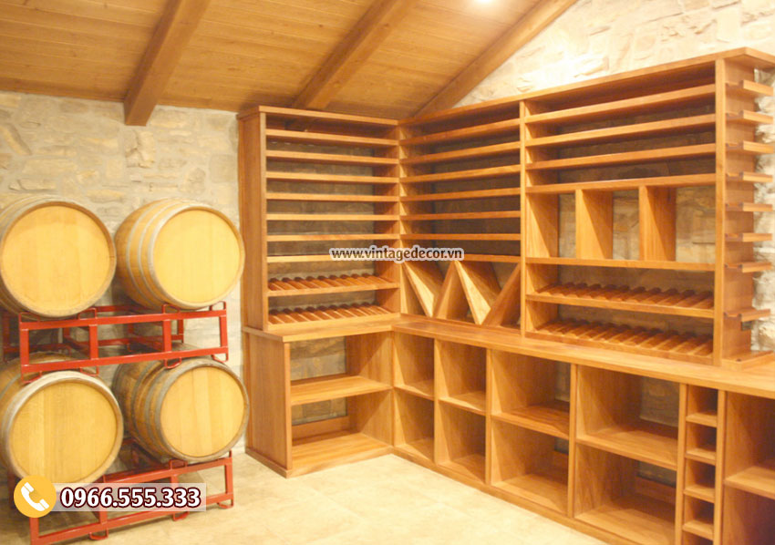Mẫu thiết kế hầm rượu vang gỗ sồi HR65