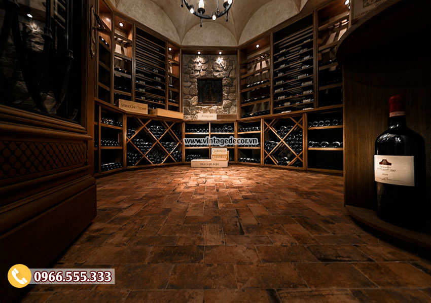 Mẫu thiết kế hầm rượu cổ điển gỗ sồi HR88