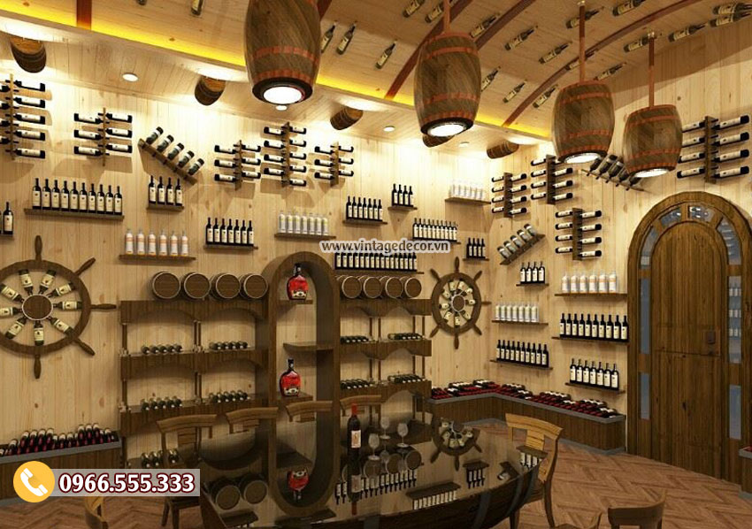 Mẫu thiết kế nhà hàng hầm rượu vang cổ điển đẹp BR56