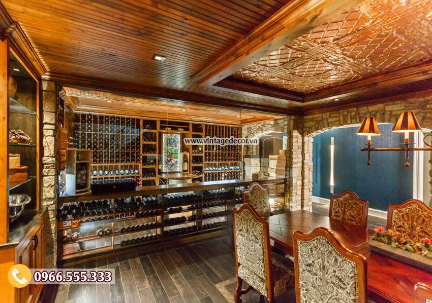 Mẫu phòng Vip nhà hàng rượu vang cổ điển đẹp BR38
