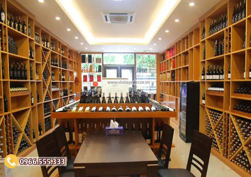 Mẫu showroom trưng bày rượu vang tiêu chuẩn SR29