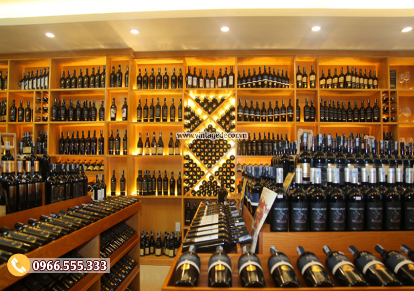 Mẫu showroom trưng bày rượu vang tiêu chuẩn SR29