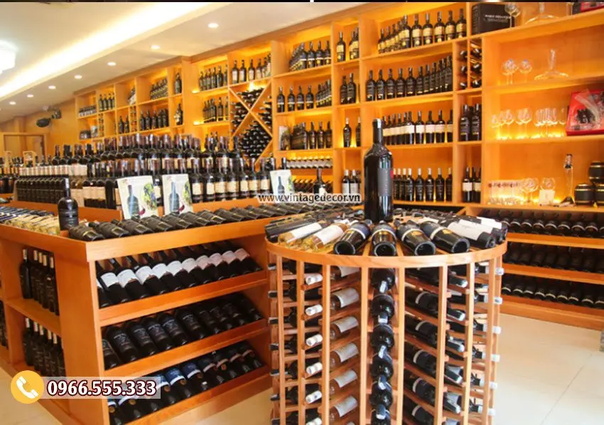 Mẫu showroom trưng bày rượu vang tiêu chuẩn SR29