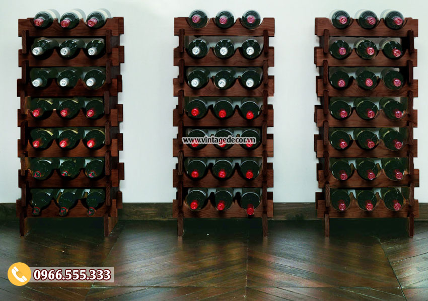 Mẫu kệ rượu vang tùy chỉnh gỗ sồi TBR50