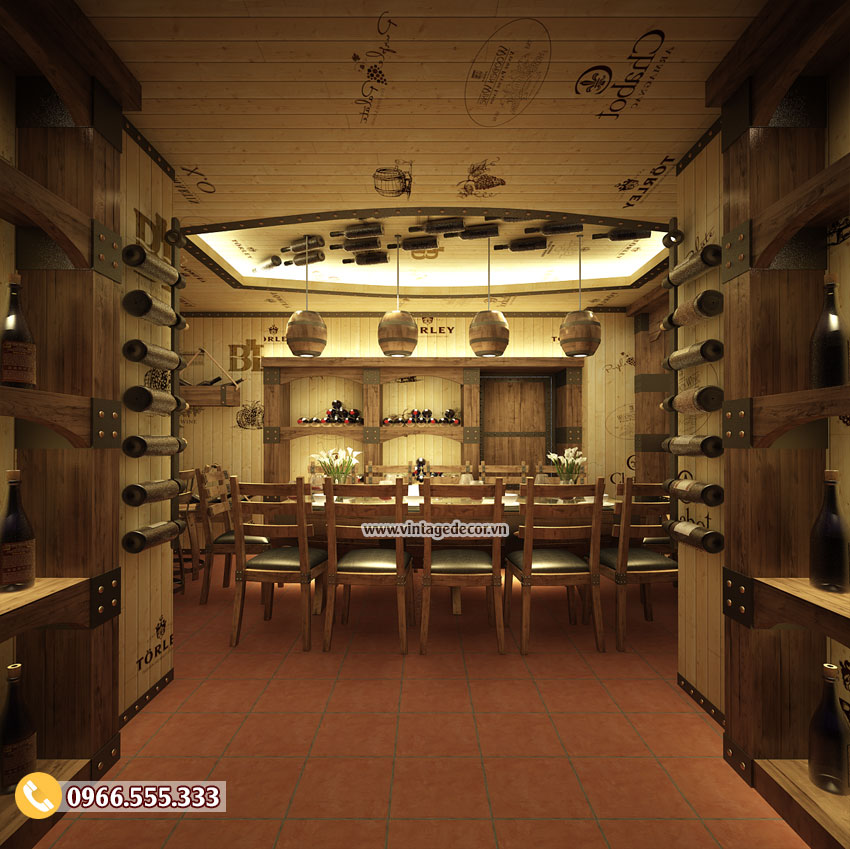 Mẫu thiết kế phòng Vip nhà hàng hầm rượu vang BR53 