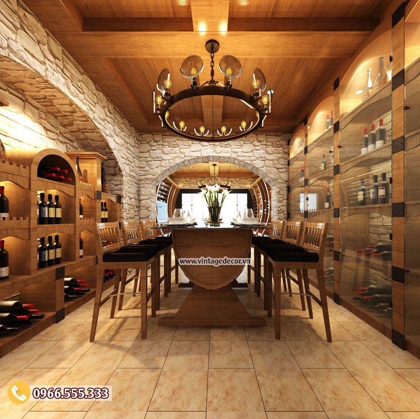 Mẫu thiết kế nhà hàng hầm rượu vang đẹp BR52