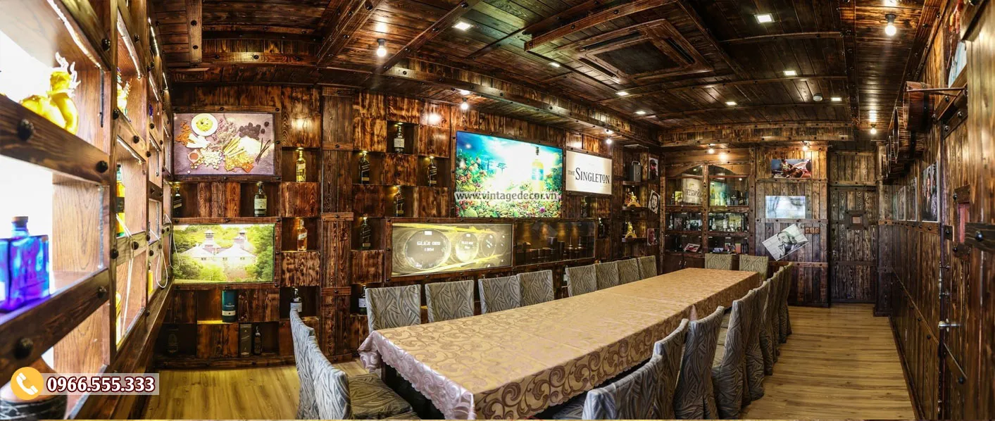 Mẫu hầm rượu nhà hàng phong cách Vintage BR76 Mẫu hầm rượu nhà hàng phong cách Vintage BR76