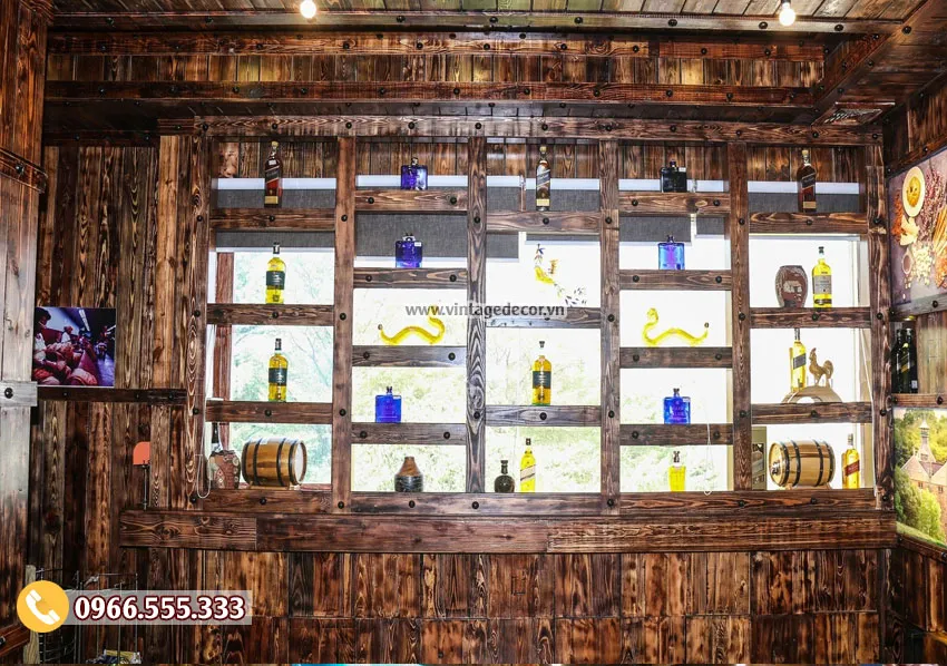 Mẫu hầm rượu nhà hàng phong cách Vintage BR76 Mẫu hầm rượu nhà hàng phong cách Vintage BR76