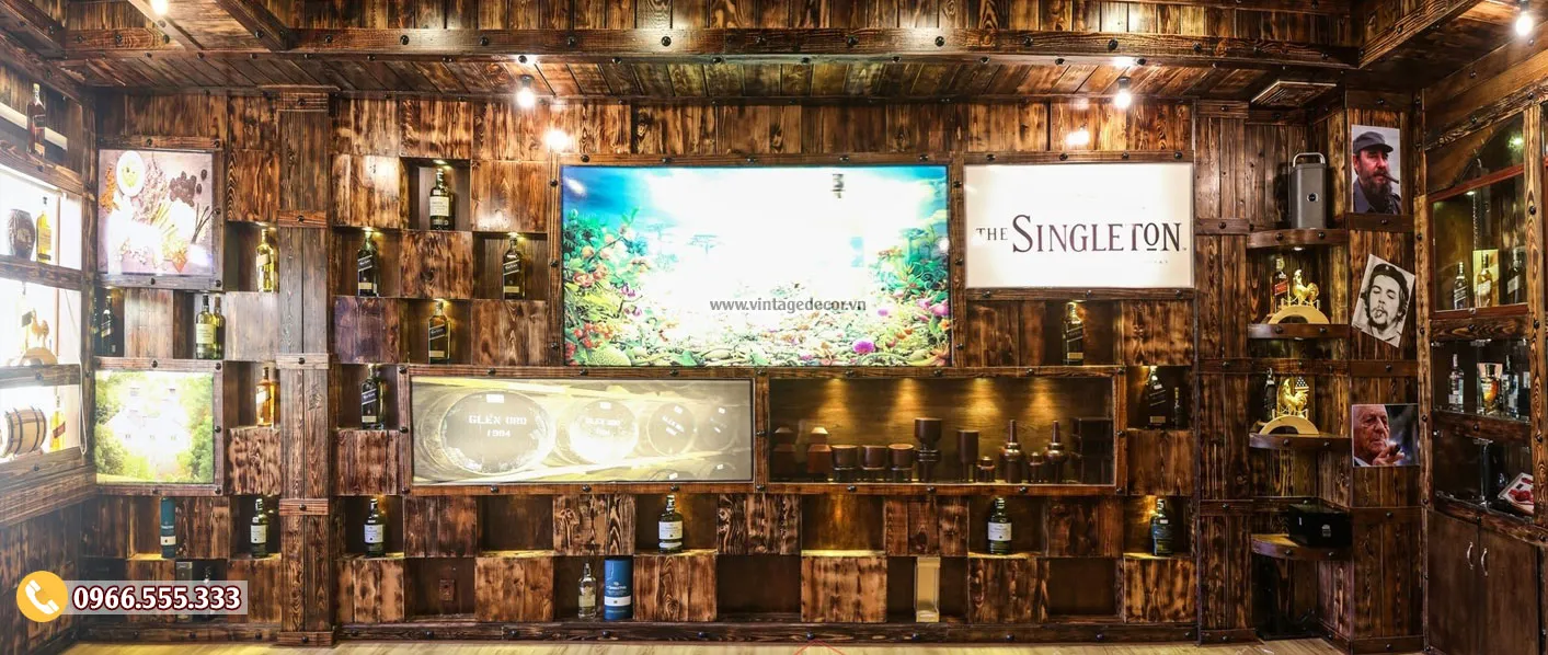 Mẫu hầm rượu nhà hàng phong cách Vintage BR76 Mẫu hầm rượu nhà hàng phong cách Vintage BR76