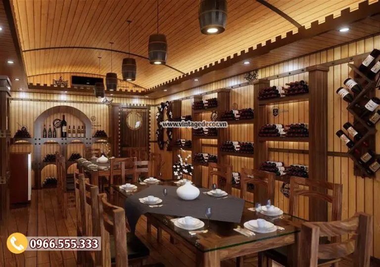 Quầy bar rượu gỗ