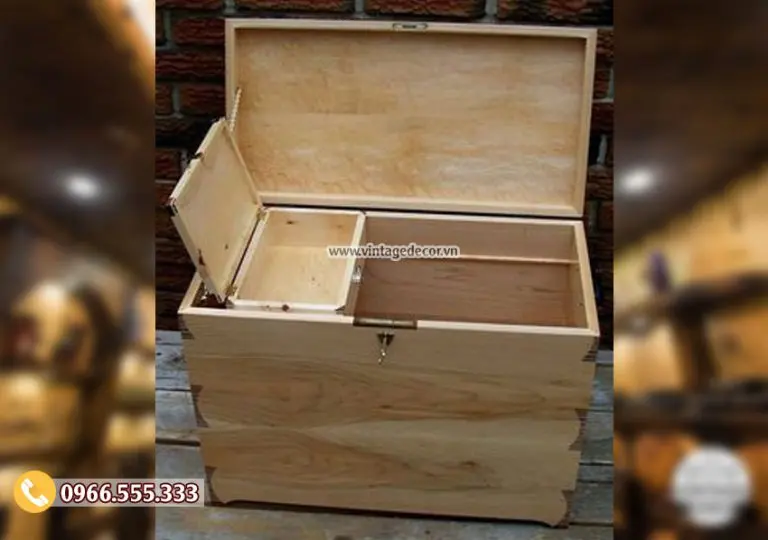 Mẫu rương gỗ lưu trữ đồ đa năng RG11