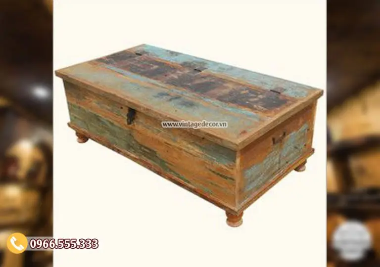 Mẫu rương gỗ trang trí phong cách Vintage RG14