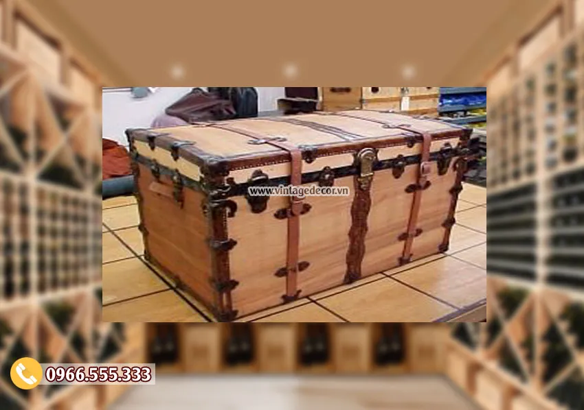 Mẫu rương gỗ sồi để đồ đặt phòng khách RG45 Mẫu rương gỗ sồi để đồ đặt phòng khách RG45