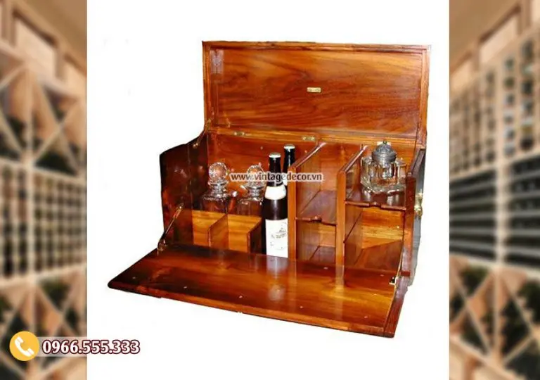 Mẫu rương gỗ để rượu phong cách hiện đại RG49