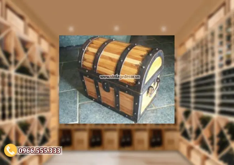 Mẫu hộp rương gỗ thông cổ điển đẹp RG29