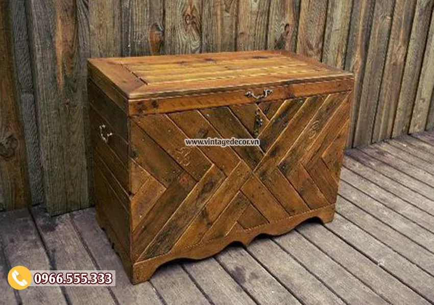 Mẫu rương gỗ decor trang trí phòng khách RG38 Mẫu rương gỗ decor trang trí phòng khách RG38