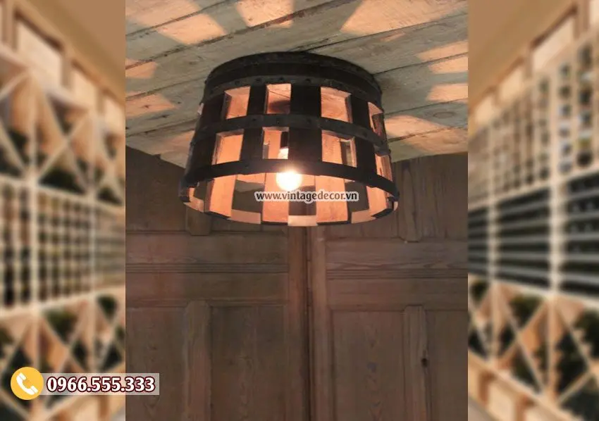 Mẫu đèn treo trần handmade bằng gỗ DG056
