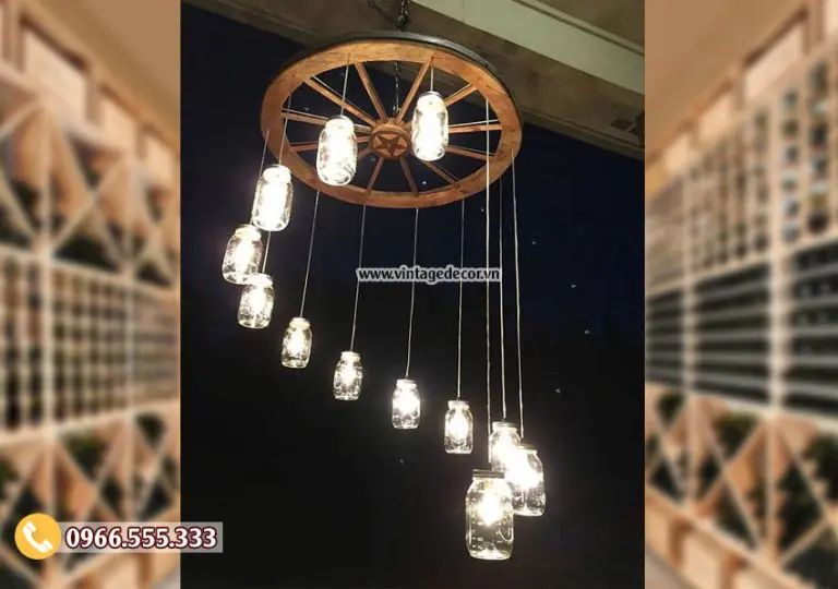 Mẫu đèn gỗ thả trần DG061