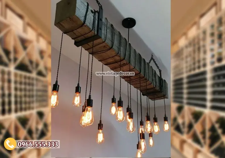 Mẫu đèn trang trí phòng khách bằng gỗ DG105
