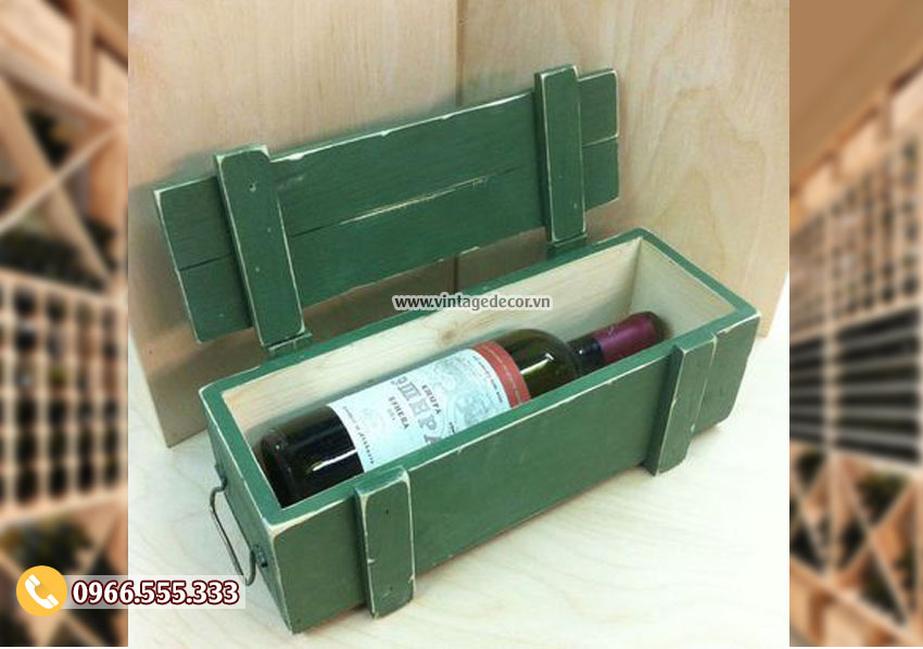 Mẫu hộp đựng rượu đơn giản gỗ thông HDR44