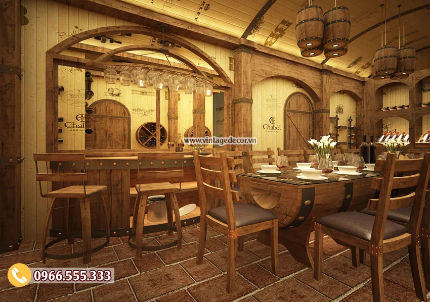 Thiết kế nhà hàng hầm rượu tại Hà Nội