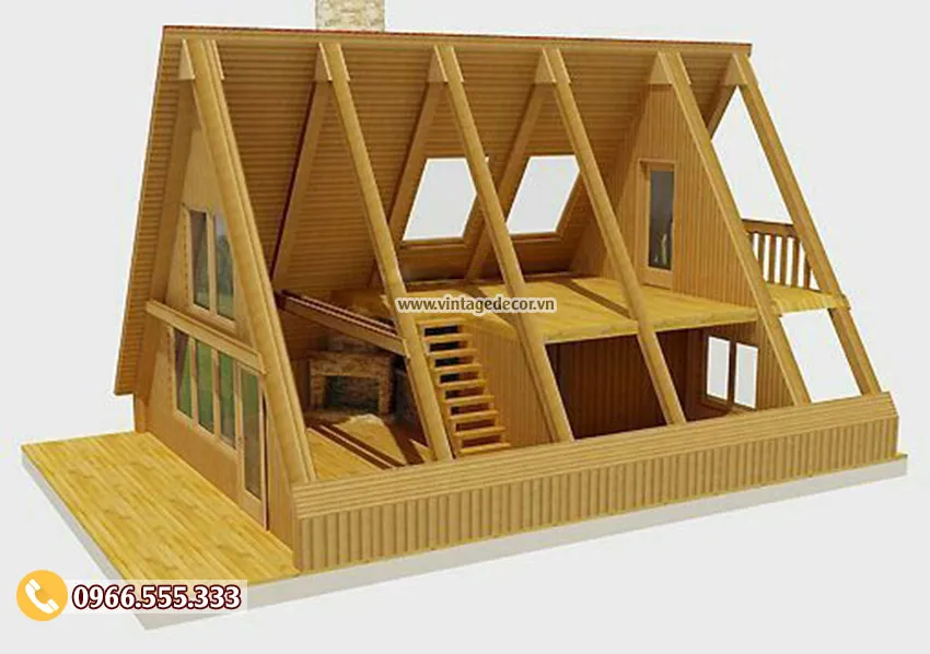 Mẫu bản vẽ thiết kế bungalow mái thái NB24