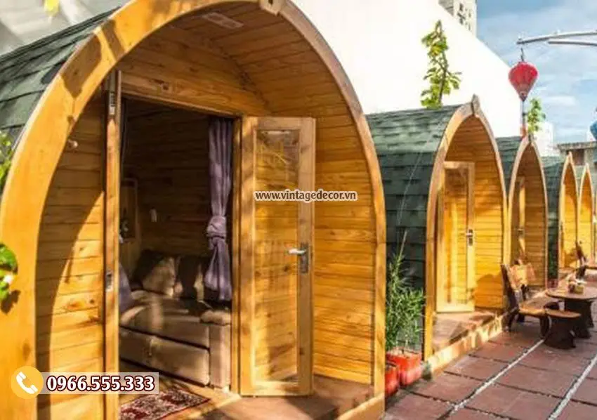 Mẫu thiết kế bungalow kiểu resort mái vòm NB04