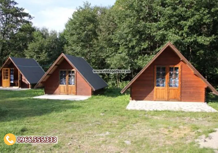 Mẫu bungalow mái hiên thấp bến rừng NB42