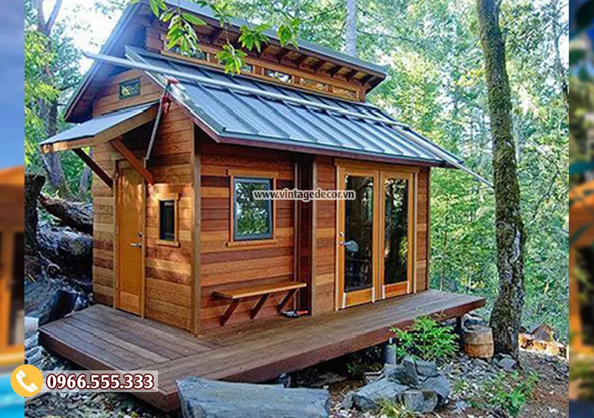 Mẫu thiết kế bungalow cấp 4 mái hiên thấp cổ điển NB30