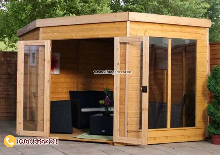 Mẫu thiết kế nhà gỗ kiểu resort di động thông minh NB61