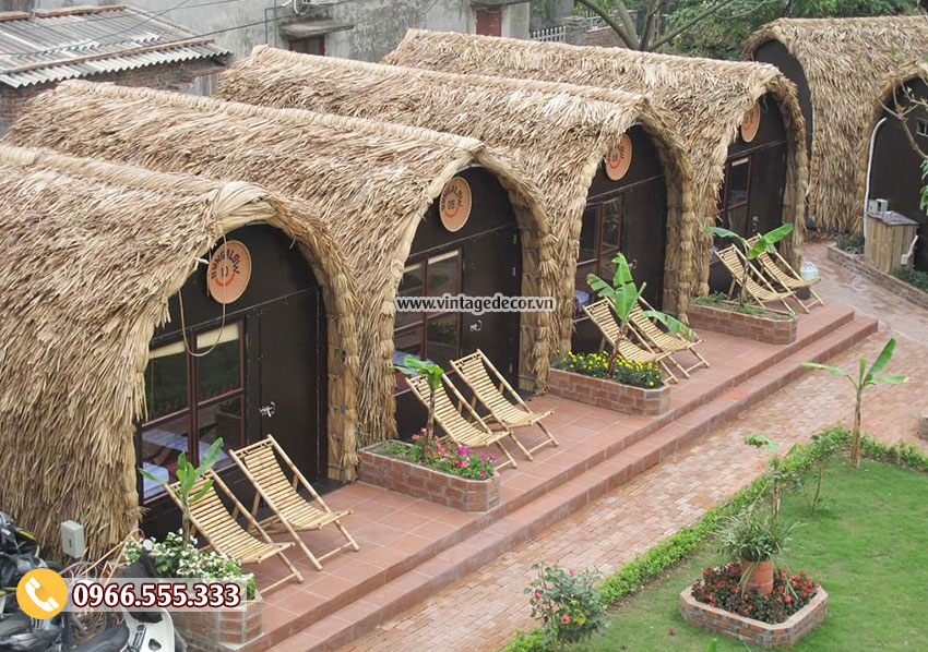 Thiết kế kiểu nhà gỗ bungalow mô hình khu du lịch sinh thái