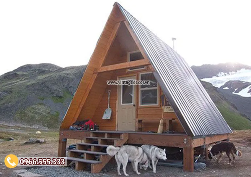 Mẫu thiết kế nhà đồ gỗ mái thái NB82