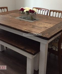 Ghế gỗ Vintage bọc nệm