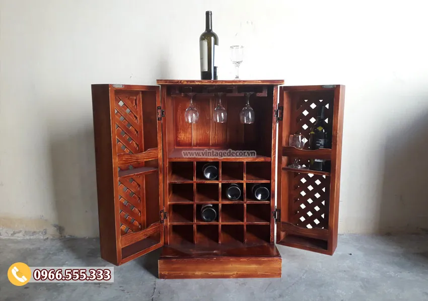 Tủ rượu vang vintage đang năng TRM03