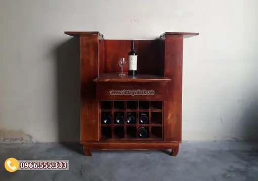 Tủ rượu vang gỗ thông đa năng TRM04 Tủ rượu vang gỗ thông đa năng TRM04