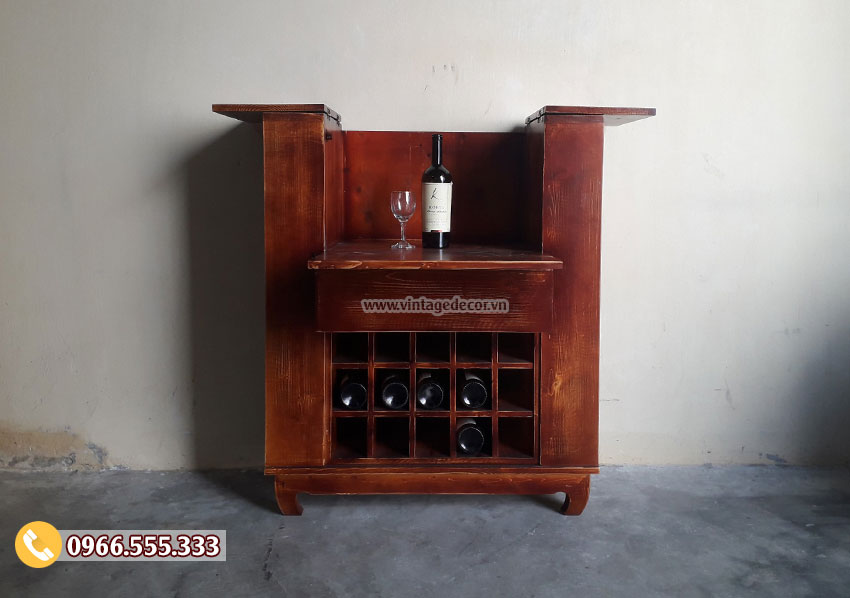 Tủ rượu vang gỗ thông đa năng TRM04