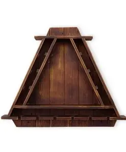 Kệ rượu KR24 nâu đỏ để trống – lỗ cắm chai dọc hai cạnh