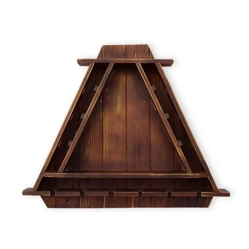 Kệ rượu KR24 nâu đỏ để trống – lỗ cắm chai dọc hai cạnh